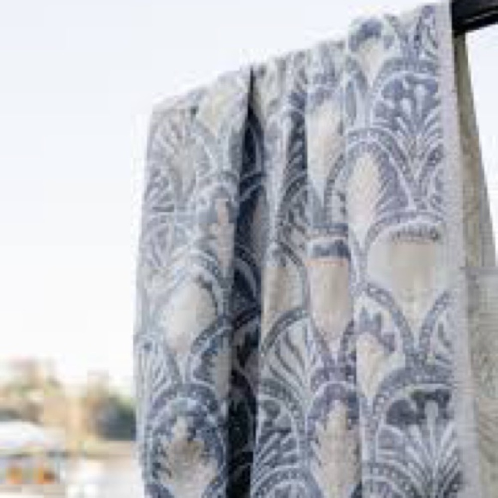 Succulents in Blue Woven Organic Cotton 2-in-1 Wrap Scarf Anthropologie Swim - Picture 4 of 17
